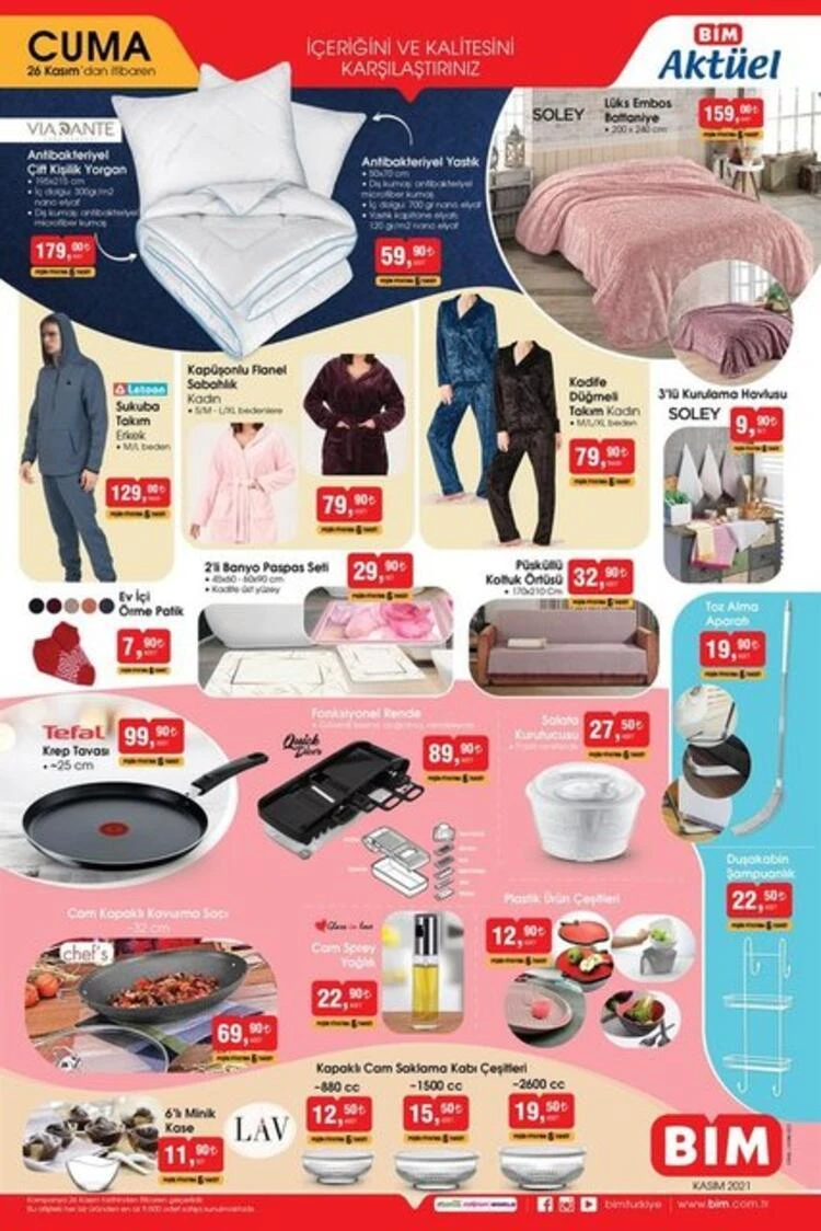 BİM aktüel katalog 26 Kasım Cuma 2021! BİM'de bugün hangi indirimli ürünler var?