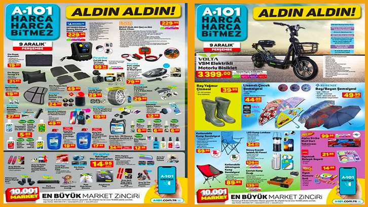 A101 6 Aralık 2021 aktüel ürünler kataloğu Pazartesi fiyat listesi