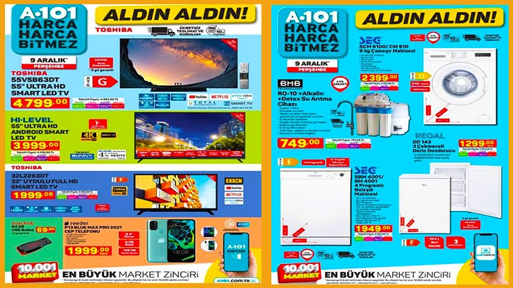 A101 6 Aralık 2021 aktüel ürünler kataloğu Pazartesi fiyat listesi