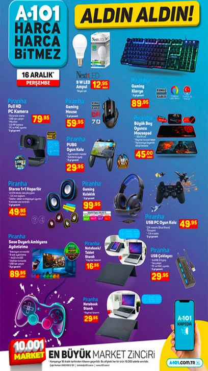 A101 16 Aralık 2021 Aktüel ürünler kataloğu yayımlandı! A101'de bu hafta neler var?