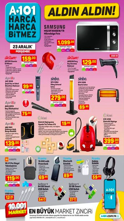 A101 23 Aralık Aktüel Ürünler Kataloğu! A101'de bu Perşembe neler var? 23 Aralık 2021 A101 indirimli ürünler