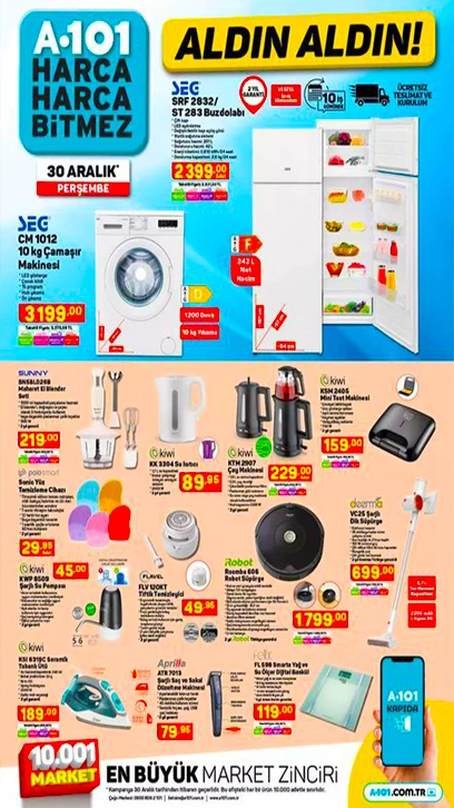 A101 30 Aralık 2021 aktüel ürünler kataloğunu yayımladı! İşte Yılbaşına özel A101 aktüel ürünlerde dev indirim!
