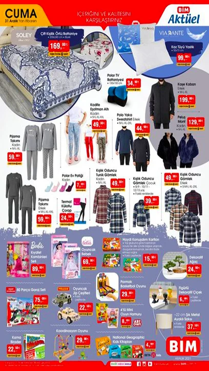 BİM Aktüel ürünler 31 Aralık 2021! BİM'de bu hafta neler var? BİM Aktüel Kataloğu 31 Aralık