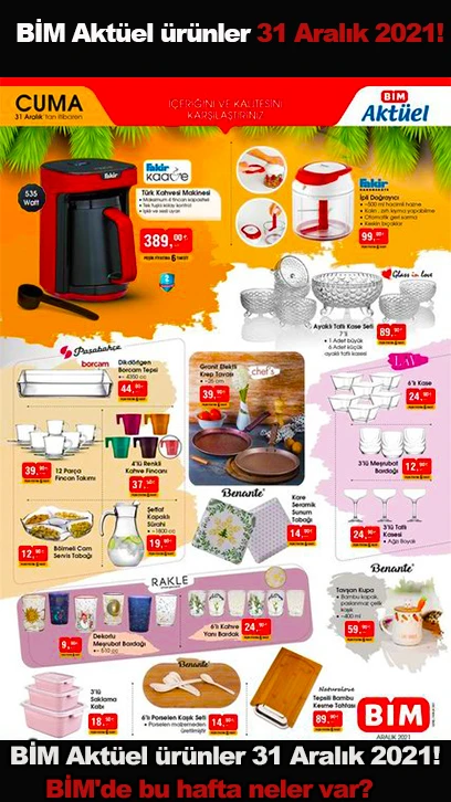 BİM Aktüel ürünler 31 Aralık 2021! BİM'de bu hafta neler var? BİM Aktüel Kataloğu 31 Aralık