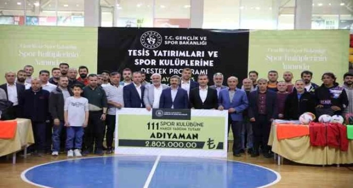 Adıyaman’da ki spor kulüplerine 2 milyon 805 bin TL’lik yardım