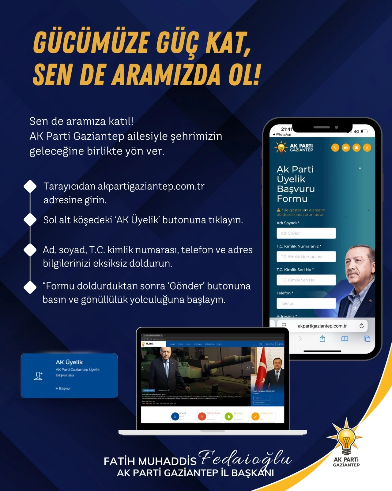 AK Parti Gaziantep’te dijital üyelik dönemi başladı