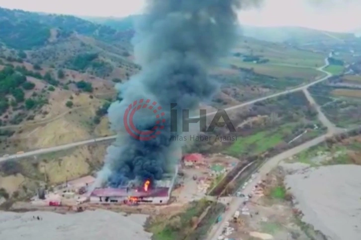 Amasya’da kontrplak fabrikasında korkutan yangın