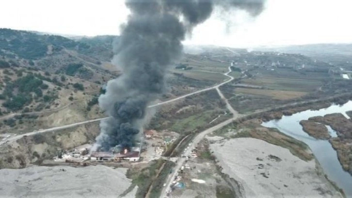 Amasya’da kontrplak fabrikasında yangın!