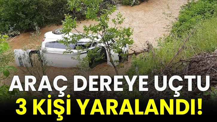 Araç dereye uçtu, 3 kişi yaralandı!