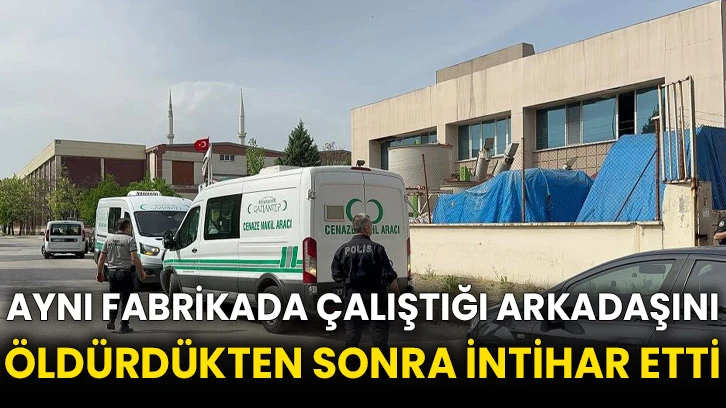 Aynı fabrikada çalıştığı arkadaşını öldürdükten sonra intihar etti