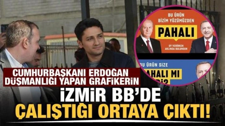 Başkan Erdoğan düşmanlığı yapan grafiker İzmir Büyükşehir Belediyesi çalışanı çıktı!