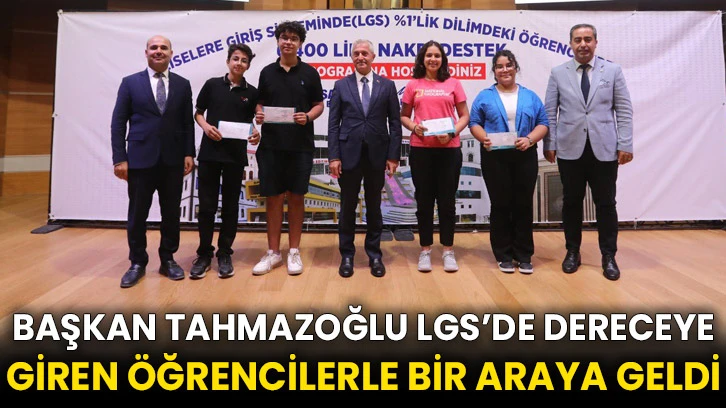 Başkan Tahmazoğlu Lgs’de Dereceye Giren Öğrencilerle Bir Araya Geldi