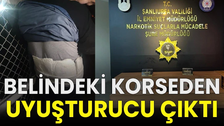Belindeki korseden uyuşturucu çıktı