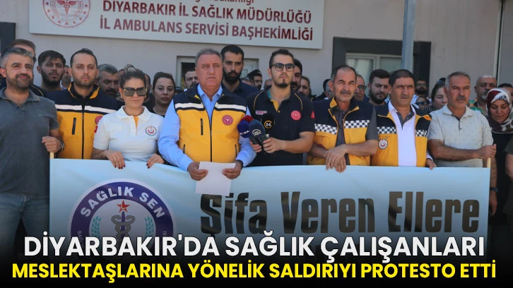 Diyarbakır'da sağlık çalışanları meslektaşlarına yönelik saldırıyı protesto etti