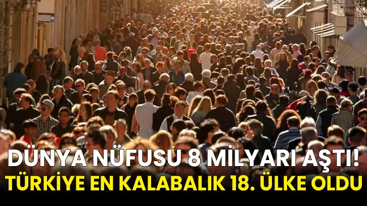 Dünya nüfusu 8 milyarı aştı! Türkiye en kalabalık 18. ülke oldu