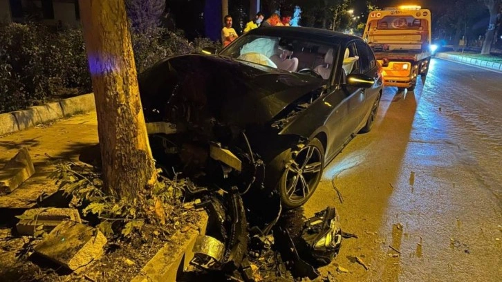 Elazığ’da otomobil ağaca çarptı: 1 yaralı
