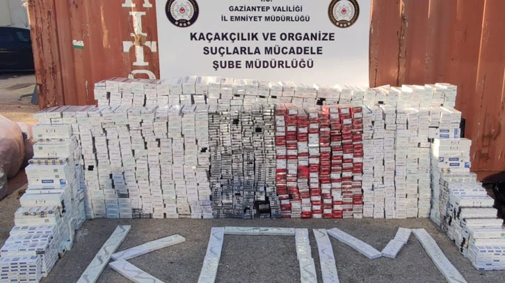 Gaziantep’te 33 bin paket kaçak sigara ele geçirildi