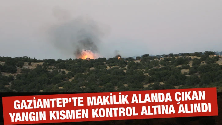 Gaziantep'te makilik alanda çıkan yangın kısmen kontrol altına alındı