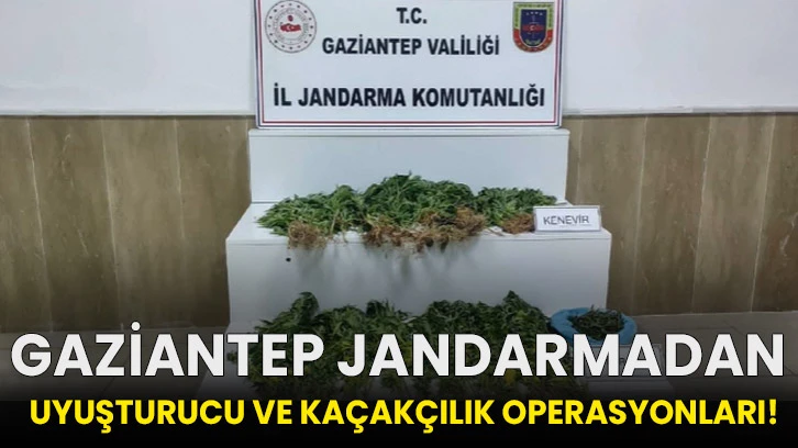 Gaziantep Jandarmadan uyuşturucu ve kaçakçılık operasyonları!