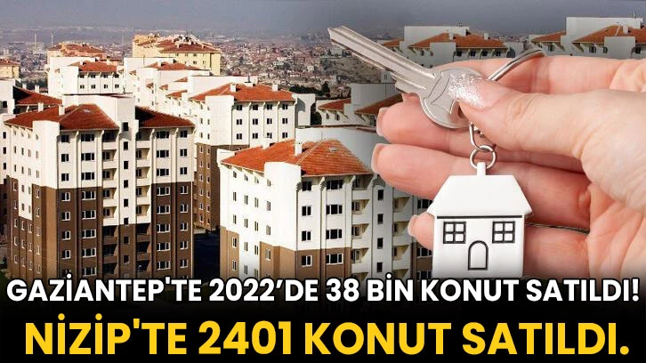 Gaziantep'te 2022’de 38 bin konut satıldı! Nizip'te 2401 konut satıldı.