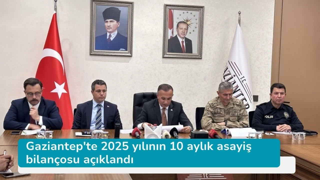 Gaziantep'te 2025 yılının 10 aylık asayiş bilançosu açıklandı