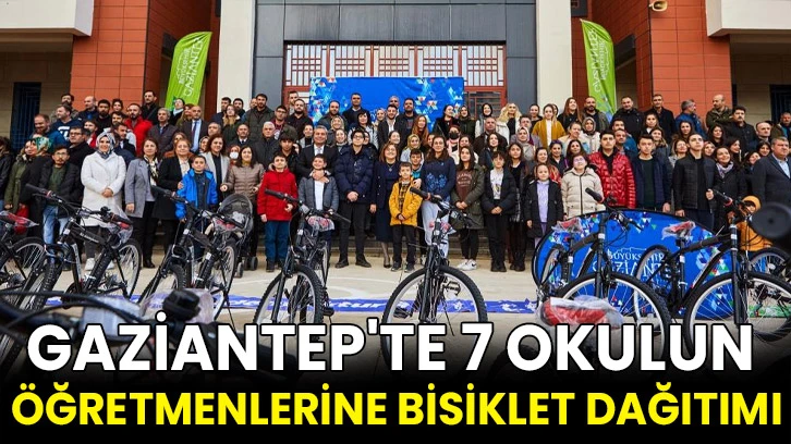 Gaziantep'te 7 okulun öğretmenlerine bisiklet dağıtımı