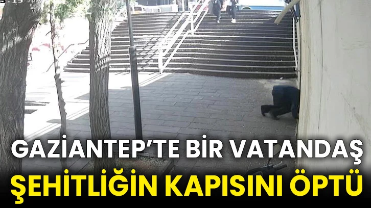 Gaziantep’te bir vatandaş şehitliğin kapısını öptü