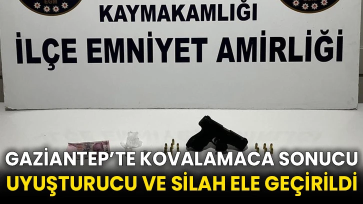 Gaziantep’te kovalamaca sonucu uyuşturucu ve silah ele geçirildi