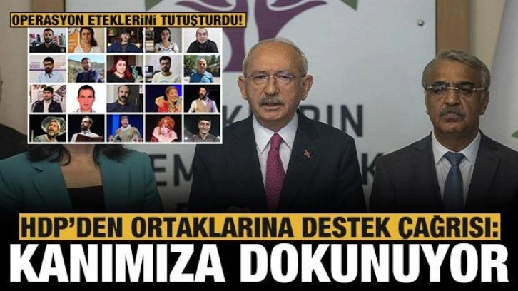 HDP'den ortaklarına destek çağrısı: Kanımıza dokunuyor