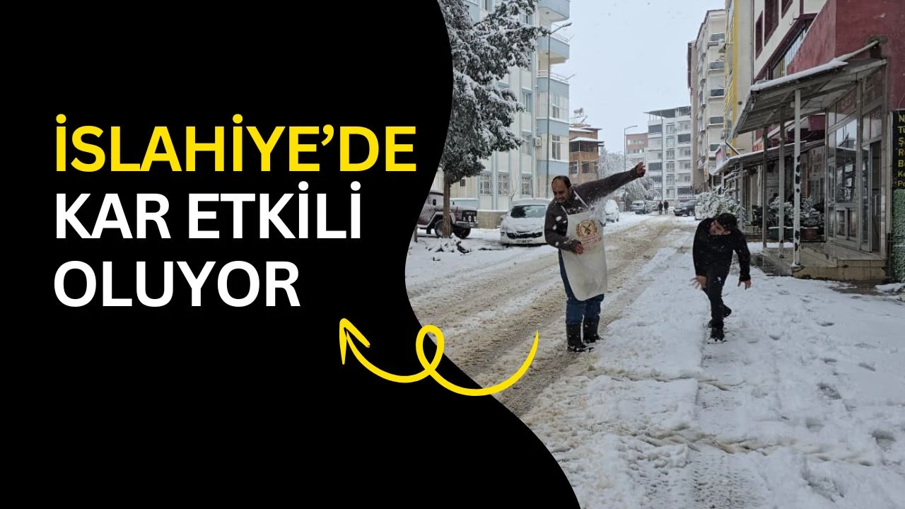 İslahiye&rsquo;de kar etkili oluyor