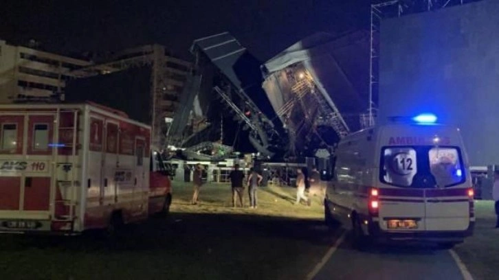 İzmir'de feci olay! Tarkan'ın konser vereceği sahne yıkıldı