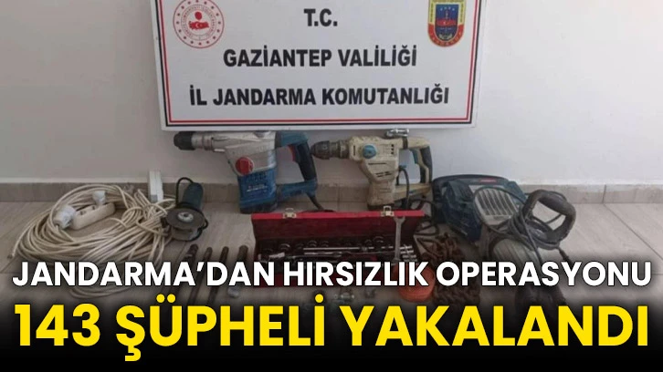 Jandarma’dan hırsızlık operasyonu 143 şüpheli yakalandı