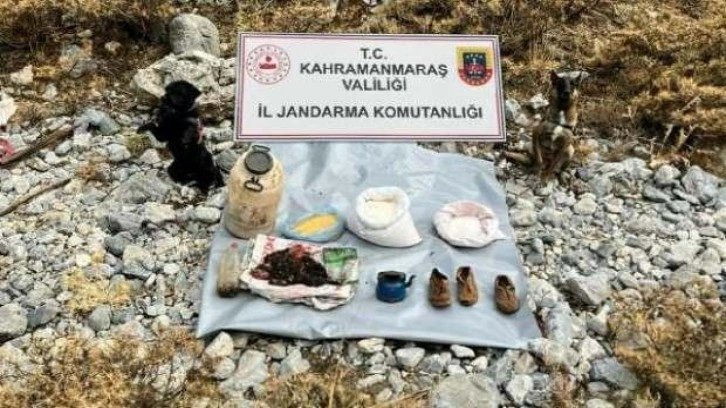 Kahramanmaraş'ta PKK'lı teröristlerin kullandığı yaşam malzemeleri ele geçirildi