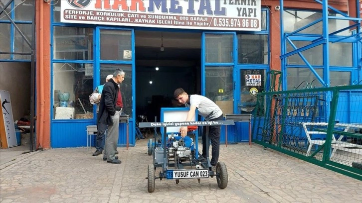 Karabük'te üniversite öğrencisi demir profil ve borudan araç tasarladı