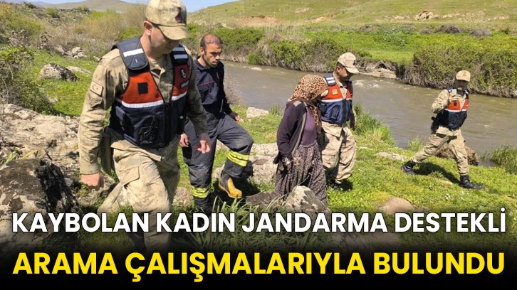 Kaybolan kadın jandarma destekli arama çalışmalarıyla bulundu