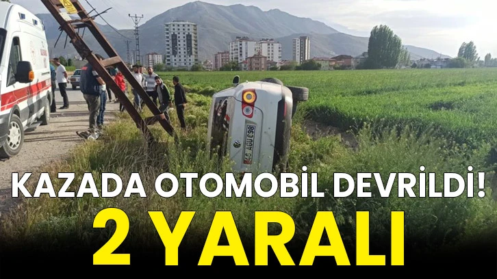 Kazada otomobil devrildi! 2 yaralı