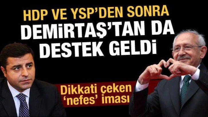 Kılıçdaroğlu'nun özgürlük sözü verdiği Demirtaş'tan yeni destek