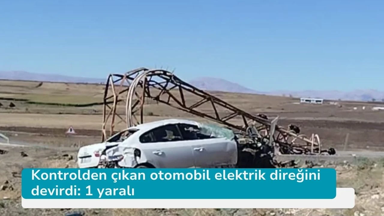 Kontrolden çıkan otomobil elektrik direğini devirdi: 1 yaralı