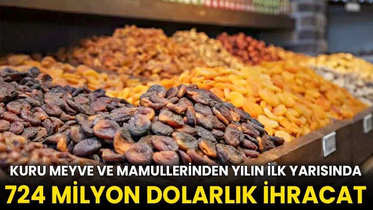 Kuru meyve ve mamullerinden yılın ilk yarısında 724 milyon dolarlık ihracat