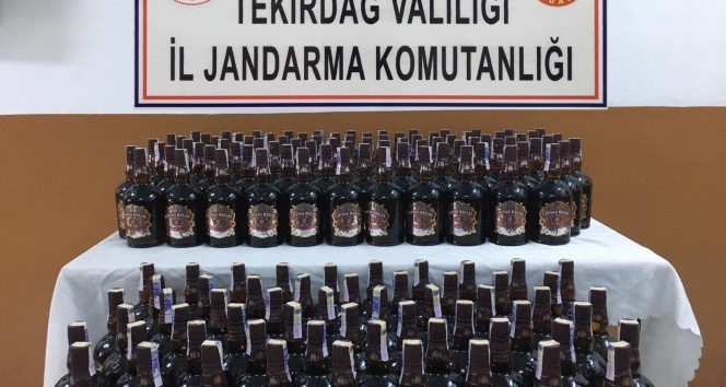 Malkara'da 165 şişe kaçak içki ele geçirildi