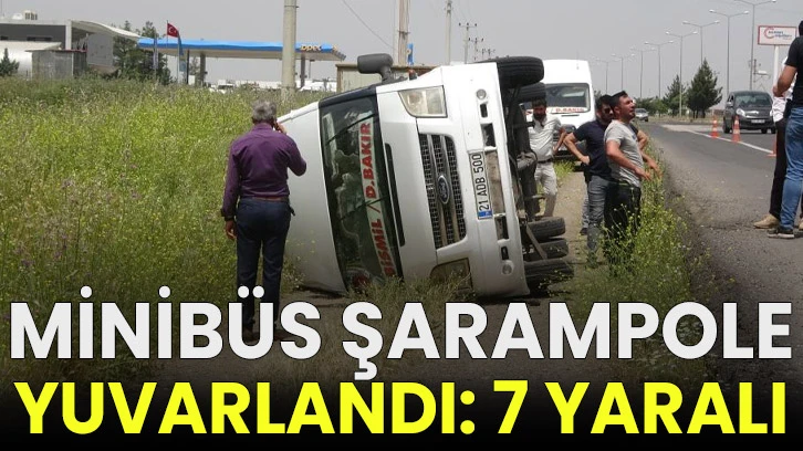 Minibüs şarampole yuvarlandı: 7 yaralı