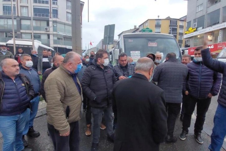 Minibüsçülerden Tekirdağ Büyükşehir Belediyesine güzergah eylemi!