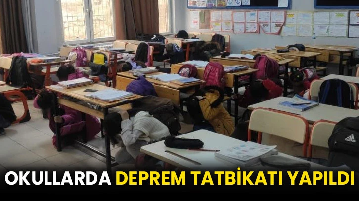Okullarda deprem tatbikatı yapıldı