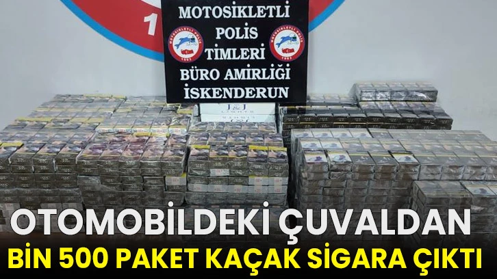 Otomobildeki çuvaldan bin 500 paket kaçak sigara çıktı!