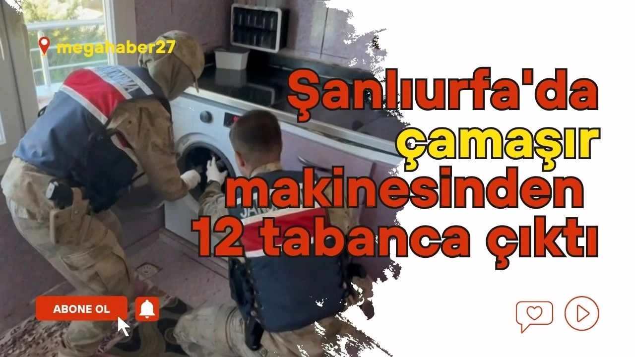 Şanlıurfa'da çamaşır makinesinden 12 tabanca çıktı