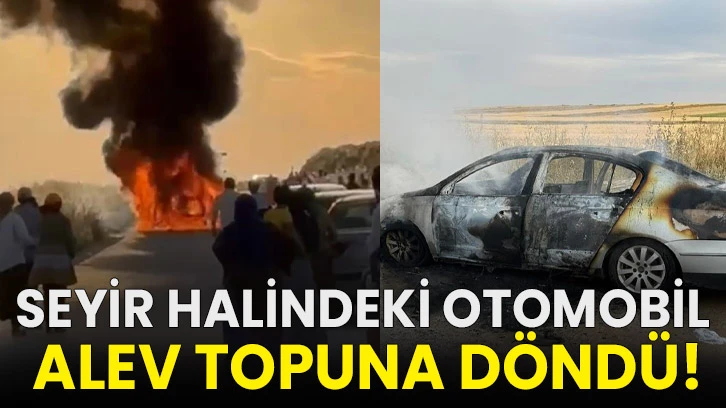 Seyir halindeki otomobil alev topuna döndü!
