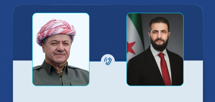 Suriye Devlet Başkanı eş-Şara, KDP Başkanı Barzani ile g&ouml;r&uuml;şt&uuml;