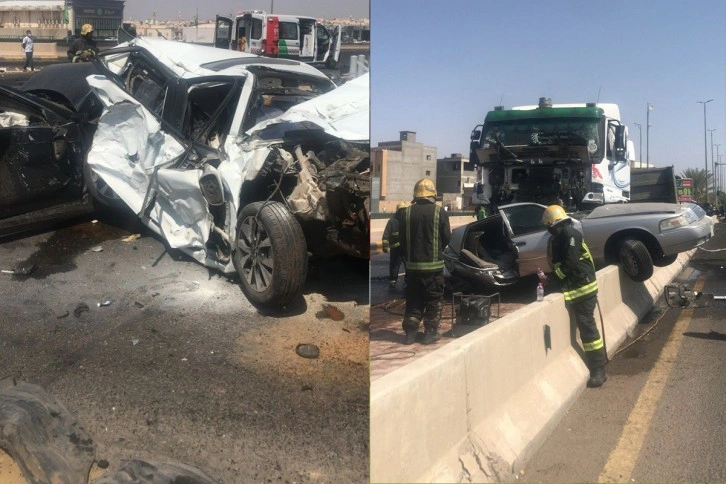 Suudi Arabistan’da tır kırmızı ışıkta bekleyen araçları biçti: 4 ölü, 5 yaralı