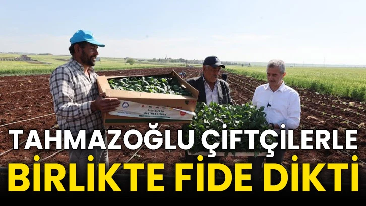 Tahmazoğlu çiftçilerle birlikte fide dikti
