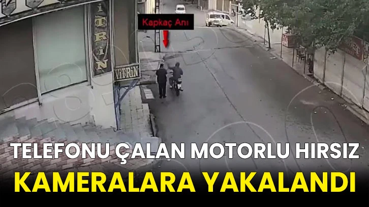 Telefonu çalan motorlu hırsız kameralara yakalandı